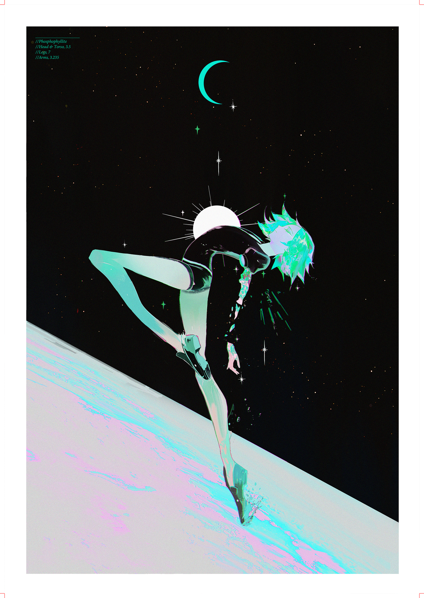 Phosphophyllite - Acrylic block