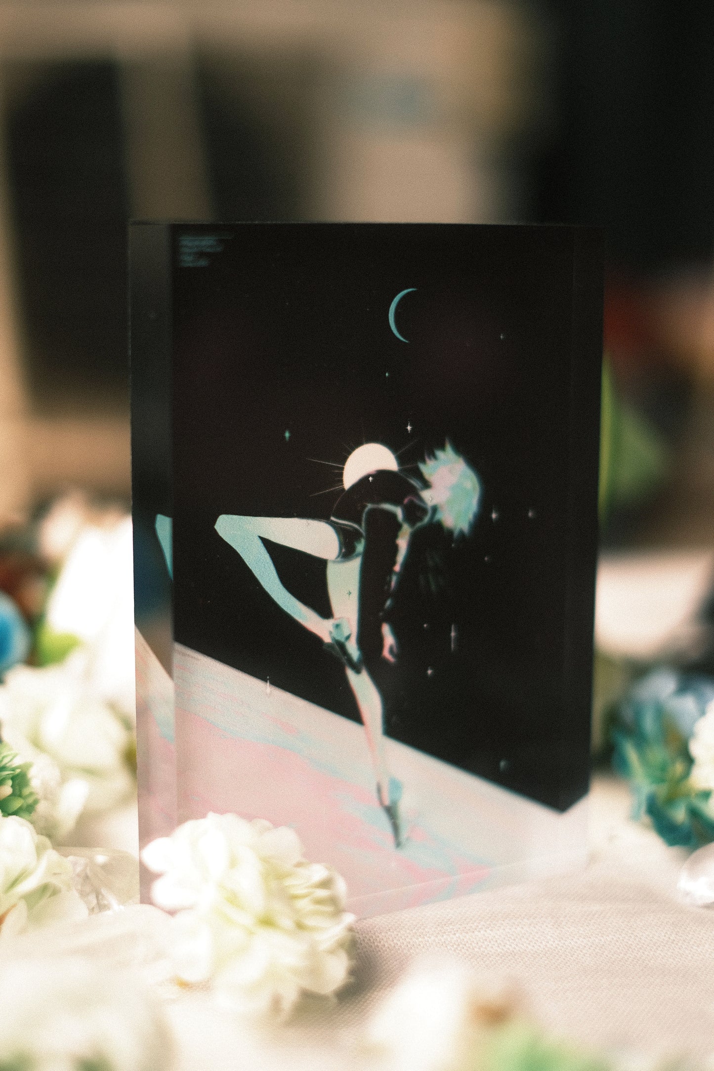 Phosphophyllite - Acrylic block
